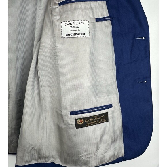 Jack Victor Classic for Rochester Loro Piana Cashmere/Silk Blue Blazer Size 52R - Picture 9 of 16